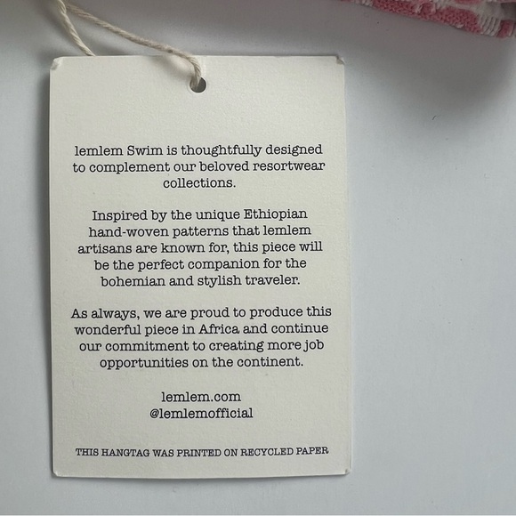 Lemlem | Geometric Print Lola Bikini Top Light Pink | Girls 6 Yrs - Picture 4 of 7